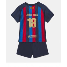 Barcelona Jordi Alba #18 Hjemmedraktsett Barn 2022-23 Kortermet (+ korte bukser)